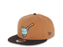 Load image into Gallery viewer, San Diego Padres New Era MLB 9FIFTY 950 Snapback Cap Hat Light Brown Crown Dark Brown Visor Light Teal/Tan Swinging Friar Logo 40th Anniversary Side Patch