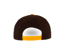 Load image into Gallery viewer, San Diego Padres New Era MLB 9FIFTY 950 Snapback Cap Hat Dark Brown Crown Yellow Visor Yellow Team Color Script Logo Gray UV