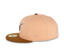 Load image into Gallery viewer, San Diego Padres New Era MLB 59FIFTY 5950 Fitted Cap Hat Peach Crown Brown Visor Purple Swinging Friar Logo 1992 All-Star Game Side Patch Purple UV