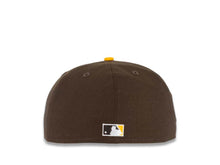 Load image into Gallery viewer, San Diego Padres New Era MLB 59FIFTY 5950 Fitted Cap Hat Brown Crown Yellow Visor Brown/Yellow Swinging Friar Logo Stadium Side Patch Green UV