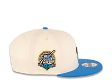 Load image into Gallery viewer, San Diego Padres New Era MLB 9FIFTY 950 Snapback Cap Hat Cream Crown Blue Visor Sky Blue/Light Yellow Swinging Friar Logo 40th Anniversary Side Patch