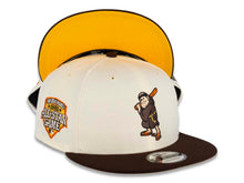 Load image into Gallery viewer, San Diego Padres New Era MLB 9FIFTY 950 Snapback Cap Hat Cream Crown Brown Visor Brown/Orange Batting Friar Logo 1992 All-Star Game Side Patch
