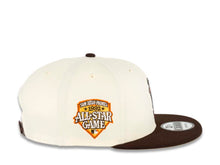 Load image into Gallery viewer, San Diego Padres New Era MLB 9FIFTY 950 Snapback Cap Hat Cream Crown Brown Visor Brown/Orange Batting Friar Logo 1992 All-Star Game Side Patch