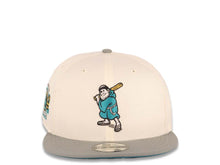 Load image into Gallery viewer, San Diego Padres New Era MLB 9FIFTY 950 Snapback Cap Hat Cream Crown Gray Visor Teal/Gold Batting Friar Logo Stadium Side Patch Aqua UV