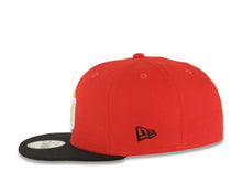 Load image into Gallery viewer, San Diego Padres New Era MLB 59FIFTY 5950 Fitted Cap Hat Red Crown Black Visor Yellow/White Logo 1998 World Series Side Patch Gray UV
