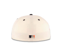 Load image into Gallery viewer, San Diego Padres New Era MLB 59FIFTY 5950 Fitted Cap Hat Cream Crown Navy Blue Visor Navy Blue/Metallic Silver/Orange Logo 25th Anniversary Side Patch