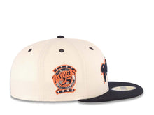 Load image into Gallery viewer, San Diego Padres New Era MLB 59FIFTY 5950 Fitted Cap Hat Cream Crown Navy Blue Visor Navy Blue/Metallic Silver/Orange Logo 25th Anniversary Side Patch