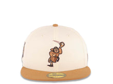 Load image into Gallery viewer, San Diego Padres New Era MLB 59FIFTY 5950 Fitted Cap Hat Cream Crown Light Brown Visor Brown/Pink Catching Friar Logo 40th Anniversary Side Patch
