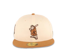 Load image into Gallery viewer, San Diego Padres New Era MLB 59FIFTY 5950 Fitted Cap Hat Cream Crown Light Brown Visor Brown Batting Friar Logo 40th Anniversary Side Patch Pink UV