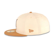 Load image into Gallery viewer, San Diego Padres New Era MLB 59FIFTY 5950 Fitted Cap Hat Cream Crown Light Brown Visor Brown Batting Friar Logo 40th Anniversary Side Patch Pink UV