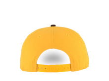 Load image into Gallery viewer, San Diego Padres New Era MLB 9FIFTY 950 Snapback Cap Hat Yellow Crown Dark Brown Visor Brown Catching Friar Logo 40th Anniversary Side Patch Gray UV