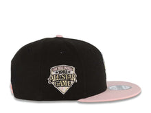 Load image into Gallery viewer, San Diego Padres New Era MLB 9FIFTY 950 Snapback Cap Hat Black Crown Pink Visor Light Yellow/Pink Batting Friar Logo 1992 All-Star Game Side Patch