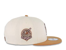 Load image into Gallery viewer, San Diego Padres New Era MLB 9FIFTY 950 Snapback Cap Hat Cream Crown Light Brown Visor Brown/Pink Batting Friar Logo 40th Anniversary Side Patch