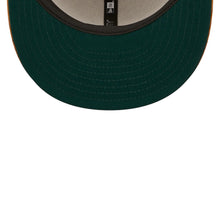Load image into Gallery viewer, Atlanta Braves New Era MLB 59FIFTY 5950 Fitted Cap Hat Stone Crown Light Brown Corduroy Visor Yellow Logo 1995 World Series Side Patch Dark Green UV