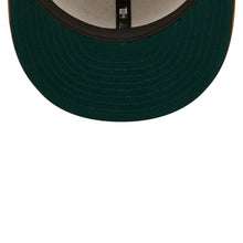 Load image into Gallery viewer, Florida Marlins New Era MLB 59FIFTY 5950 Fitted Cap Hat Stone Crown Light Brown Corduroy Visor Light Brown/Yellow Logo With 1997 World Series Side Patch Dark Green UV