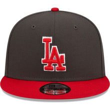 Load image into Gallery viewer, Los Angeles Dodgers New Era MLB 9FIFTY 950 Snapback Cap Hat Dark Gray Crown Red Visor Red/White Logo (2-Tone Color Pack)
