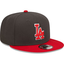 Load image into Gallery viewer, Los Angeles Dodgers New Era MLB 9FIFTY 950 Snapback Cap Hat Dark Gray Crown Red Visor Red/White Logo (2-Tone Color Pack)