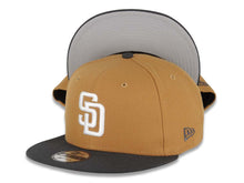 Load image into Gallery viewer, San Diego Padres New Era MLB 9FIFTY 950 Snapback Cap Hat Light Brown Crown Dark Gray Visor White Logo (2-Tone Color Pack)