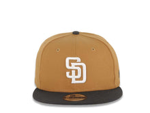 Load image into Gallery viewer, San Diego Padres New Era MLB 9FIFTY 950 Snapback Cap Hat Light Brown Crown Dark Gray Visor White Logo (2-Tone Color Pack)