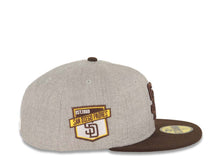 Load image into Gallery viewer, San Diego Padres New Era MLB 59FIFTY 5950 Fitted Cap Hat Heather Gray Crown Brown Visor Brown Logo Established 1969 Side Patch