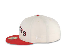 Load image into Gallery viewer, San Diego Padres New Era MLB 59FIFTY 5950 Fitted Cap Hat Cream Crown Red Visor Black/Red Logo 40th Anniversary Side Patch Green UV