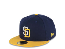 Load image into Gallery viewer, San Diego Padres New Era MLB 59FIFTY 5950 Fitted Cap Hat Light Royal Blue Crown Yellow Visor White/Yellow Logo 1992 All-Star Game Side Patch Sky