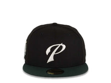 Load image into Gallery viewer, San Diego Padres New Era MLB 59FIFTY 5950 Fitted Cap Hat Black Crown Dark Green Visor White Logo 40th Anniversary Side Patch Gray UV