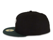 Load image into Gallery viewer, San Diego Padres New Era MLB 59FIFTY 5950 Fitted Cap Hat Black Crown Dark Green Visor White Logo 40th Anniversary Side Patch Gray UV