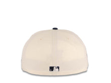 Load image into Gallery viewer, San Diego Padres New Era MLB 59FIFTY 5950 Fitted Cap Hat Cream Crown Navy Blue Visor Navy Blue Logo 25th Anniversary Side Patch Navy Blue UV