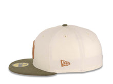 Load image into Gallery viewer, San Diego Padres New Era MLB 59FIFTY 5950 Fitted Cap Hat Cream Crown Olive Green Visor Light Brown Logo 1992 All-Star Game Side Patch Light Brown