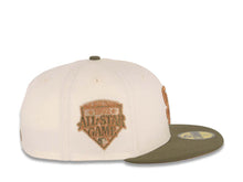 Load image into Gallery viewer, San Diego Padres New Era MLB 59FIFTY 5950 Fitted Cap Hat Cream Crown Olive Green Visor Light Brown Logo 1992 All-Star Game Side Patch Light Brown
