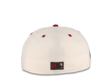 Load image into Gallery viewer, San Diego Padres New Era MLB 59FIFTY 5950 Fitted Cap Hat Cream Crown Cardinal Visor Caridnal/Dark Brown Logo 50th Anniversary Side Patch Khaki UV