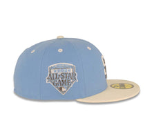 Load image into Gallery viewer, San Diego Padres New Era MLB 59FIFTY 5950 Fitted Cap Hat Sky Blue Crown Cream Visor Cream/Dark Gray Logo 1992 All-Star Game Side Patch Dark Gray UV