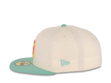 Load image into Gallery viewer, San Diego Padres New Era MLB 59FIFTY 5950 Fitted Cap Hat Cream Crown Light Teal Visor Magenta/Yellow Logo 1992 All-Star Game Side Patch Magenta UV