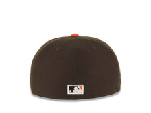 Load image into Gallery viewer, San Diego Padres New Era MLB 59FIFTY 5950 Fitted Cap Hat Brown Crown Orange Visor White/Orange Logo 1998 World Series Side Patch Gray UV
