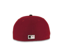 Load image into Gallery viewer, San Diego Padres New Era MLB 59FIFTY 5950 Fitted Cap Hat Cardinal Crown Brown Visor Cream/Dark Pink Logo 40th Anniversary Side Patch Pink UV