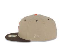 Load image into Gallery viewer, San Diego Padres New Era MLB 59FIFTY 5950 Fitted Cap Hat Khaki Crown Brown Visor Orange/White Logo Stadium Side Patch Green UV