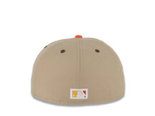 Load image into Gallery viewer, San Diego Padres New Era MLB 59FIFTY 5950 Fitted Cap Hat Khaki Crown Brown Visor Orange/White Logo Stadium Side Patch Green UV