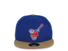 Load image into Gallery viewer, San Diego Padres New Era MLB 59FIFTY 5950 Fitted Cap Hat Light Royal Crown Khaki Visor Metallic Red Swinging Friar Logo 25th Anniversary Side Patch