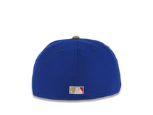 Load image into Gallery viewer, San Diego Padres New Era MLB 59FIFTY 5950 Fitted Cap Hat Light Royal Crown Khaki Visor Metallic Red Swinging Friar Logo 25th Anniversary Side Patch