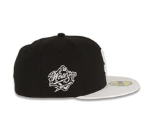 Load image into Gallery viewer, San Diego Padres New Era MLB 59FIFTY 5950 Fitted Cap Hat Black Crown White Visor White Logo 1998 World Series Side Patch