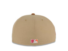 Load image into Gallery viewer, San Diego Padres New Era MLB 59FIFTY 5950 Fitted Cap Hat Khaki Crown Brown Visor Magenta/Orange Logo Stadium Side Patch Magenta UV