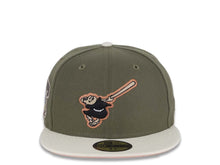 Load image into Gallery viewer, San Diego Padres New Era MLB 59FIFTY 5950 Fitted Cap Hat Olive Crown Cream Visor Metallic Brown/Khaki Swinging Friar Logo 1969 Go Padres Side Patch
