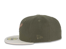 Load image into Gallery viewer, San Diego Padres New Era MLB 59FIFTY 5950 Fitted Cap Hat Olive Crown Cream Visor Metallic Brown/Khaki Swinging Friar Logo 1969 Go Padres Side Patch
