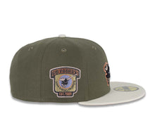 Load image into Gallery viewer, San Diego Padres New Era MLB 59FIFTY 5950 Fitted Cap Hat Olive Crown Cream Visor Metallic Brown/Khaki Swinging Friar Logo 1969 Go Padres Side Patch