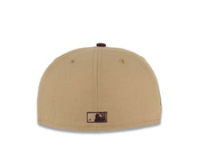 Load image into Gallery viewer, San Diego Padres New Era MLB 59FIFTY 5950 Fitted Cap Hat Khaki Crown Maroon Visor Maroon/Olive Logo 40th Anniversary Side Patch Olive UV