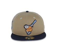 Load image into Gallery viewer, San Diego Padres New Era MLB 59FIFTY 5950 Fitted Cap Hat Khaki Crown Navy Visor Light Brown/Sky Blue Logo 40th Anniversary Side Patch Sky Blue UV