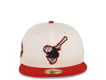 Load image into Gallery viewer, San Diego Padres New Era MLB 59FIFTY 5950 Fitted Cap Hat Cream Crown Red Visor Black/Metallic Gold Swinging Friar Logo Established 1969 Side Patch