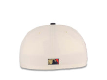Load image into Gallery viewer, San Diego Padres New Era MLB 59FIFTY 5950 Fitted Cap Hat Cream Crown Navy Blue Visor Navy/Metallic Gold Baseball Club Logo 25th Anniversary Side Patch