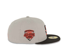 Load image into Gallery viewer, San Diego Padres New Era MLB 59FIFTY 5950 Fitted Cap Hat Gray Crown Black Visor Black/Red Logo 1992 All-Star Game Side Patch Red UV